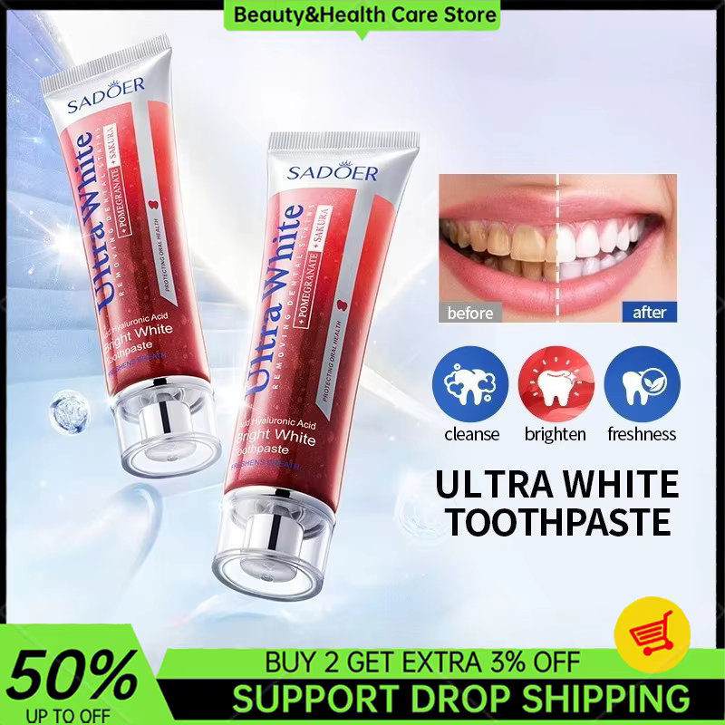 Teeth Whitening Thailand - 100g Sakura Red Pomegranate Toothpaste, Deeply