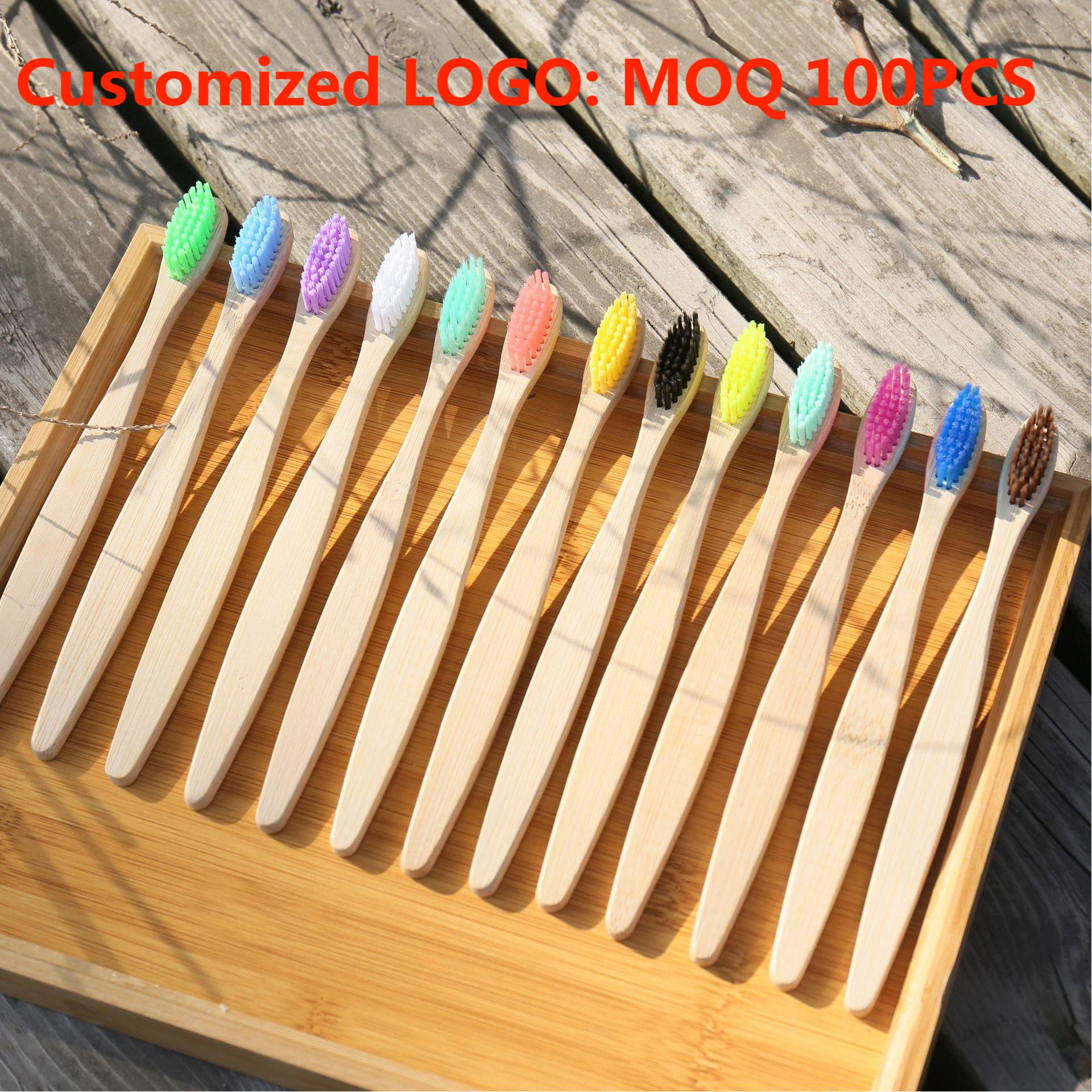 Teeth Whitening With Laser - 100PCS Colorful Natural Bamboo Toothbrush Set