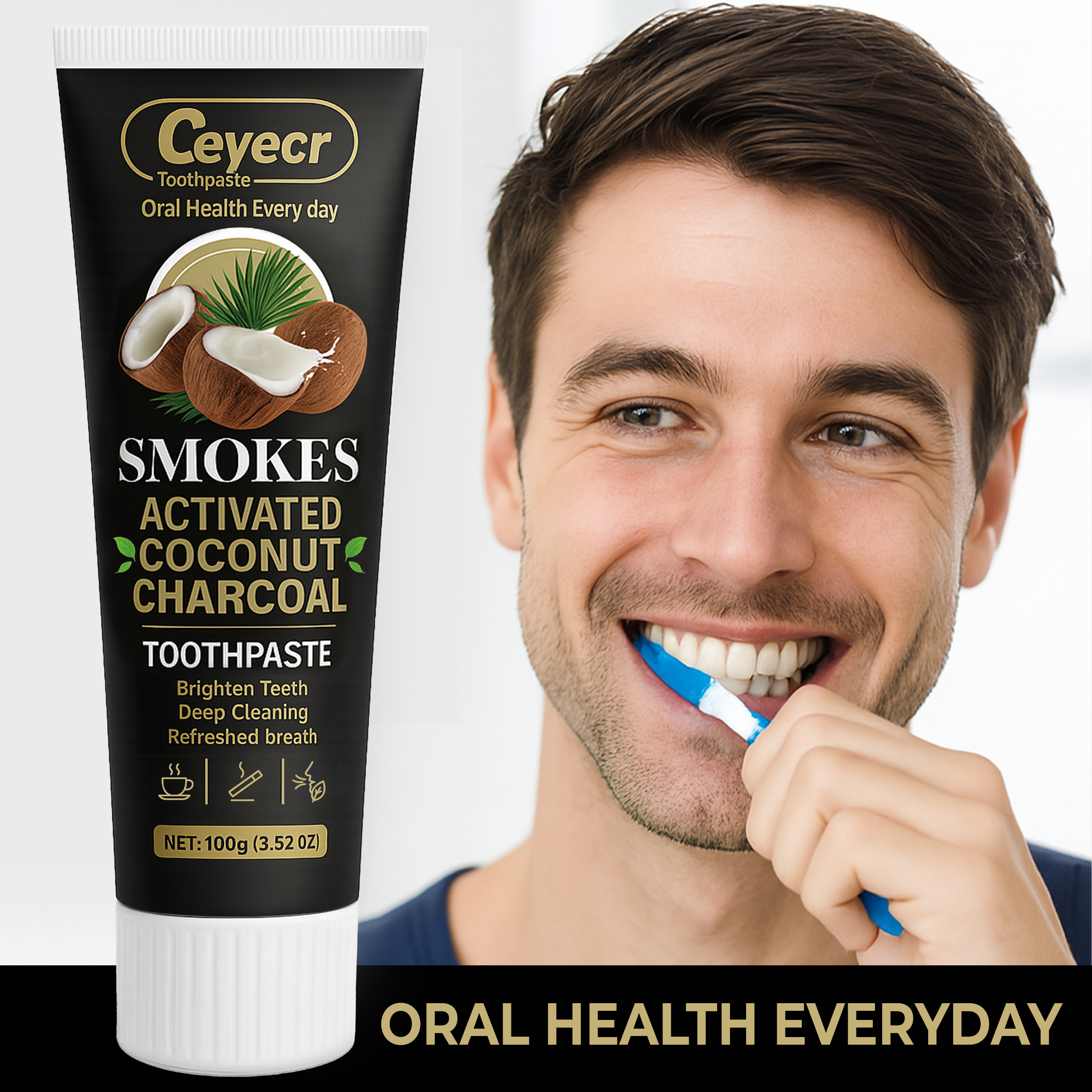 Teeth Whitening Thailand - 1pc Natural Activated Charcoal Toothpaste for