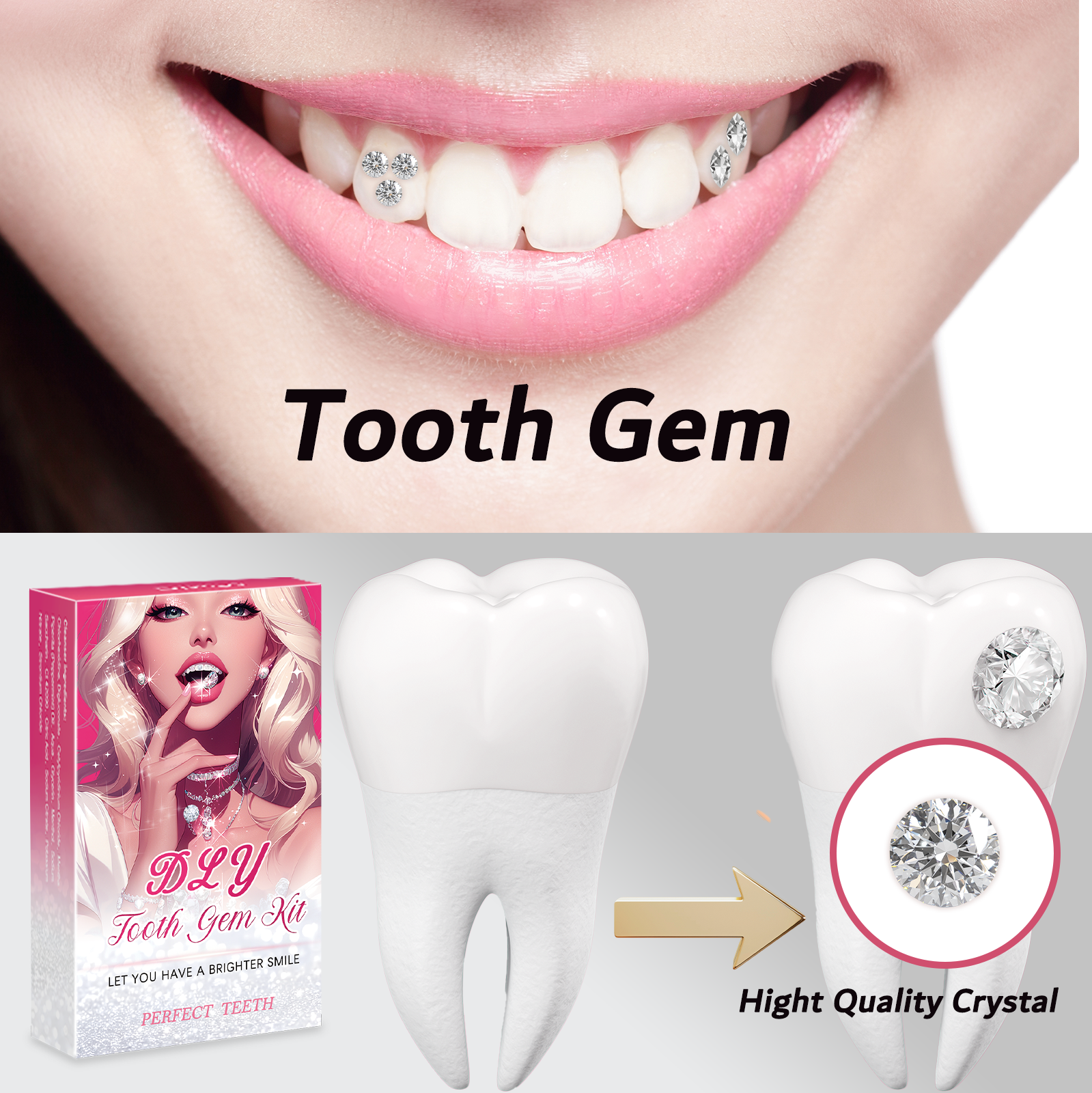 Semi-Permanent Tooth Gem Kit T - Tooth Gem Kit ulasan dan harga