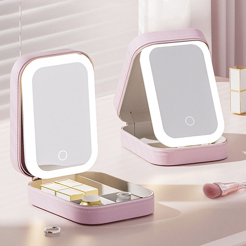 LED Makeup Bag With Mirror For - Led Mouth Tray ulasan dan harga