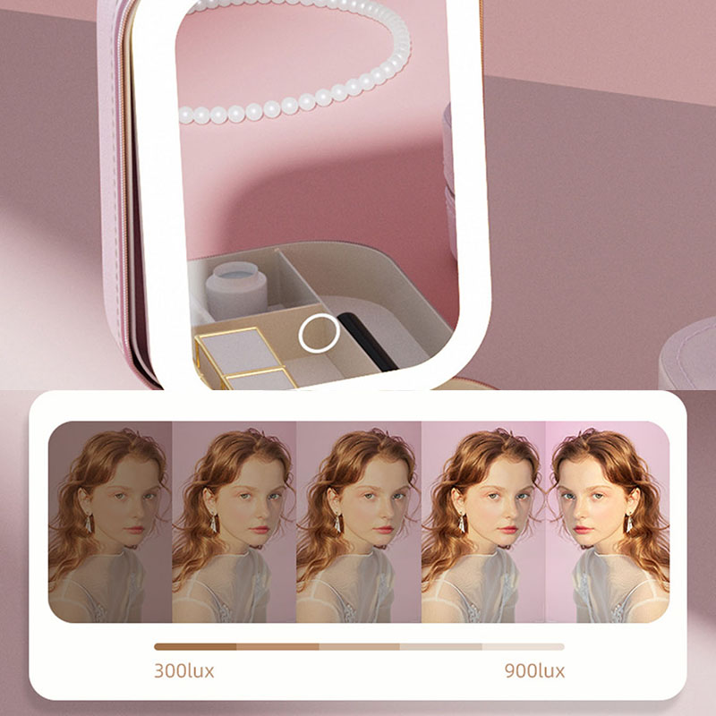 LED Makeup Bag With Mirror For - Led Mouth Tray ulasan dan harga