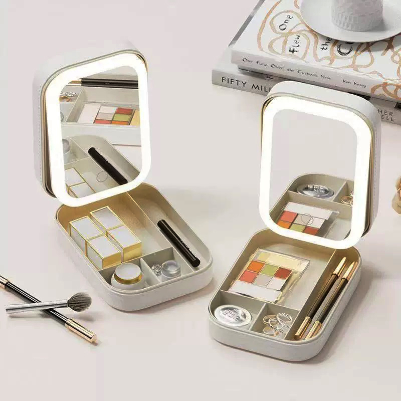 Smart LED Makeup Case With Mir - Led Mouth Tray ulasan dan harga