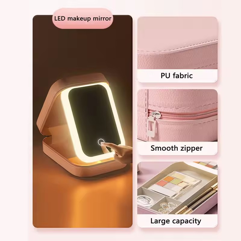 Smart LED Makeup Case With Mir - Led Mouth Tray ulasan dan harga