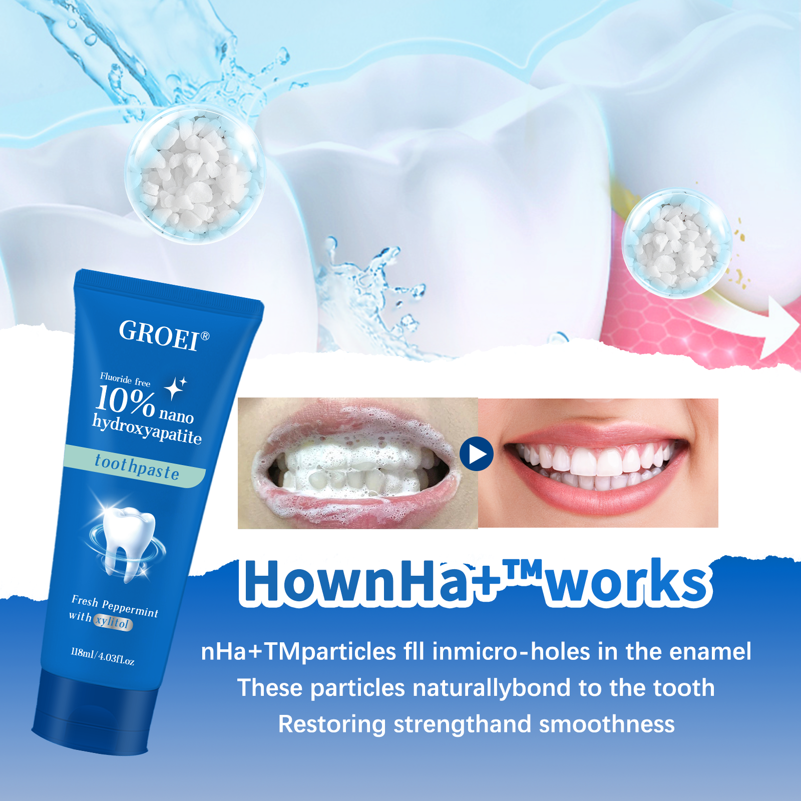 Hydroxyapatite Toothpaste Refr - Teeth Whitening Thailand ulasan dan harga