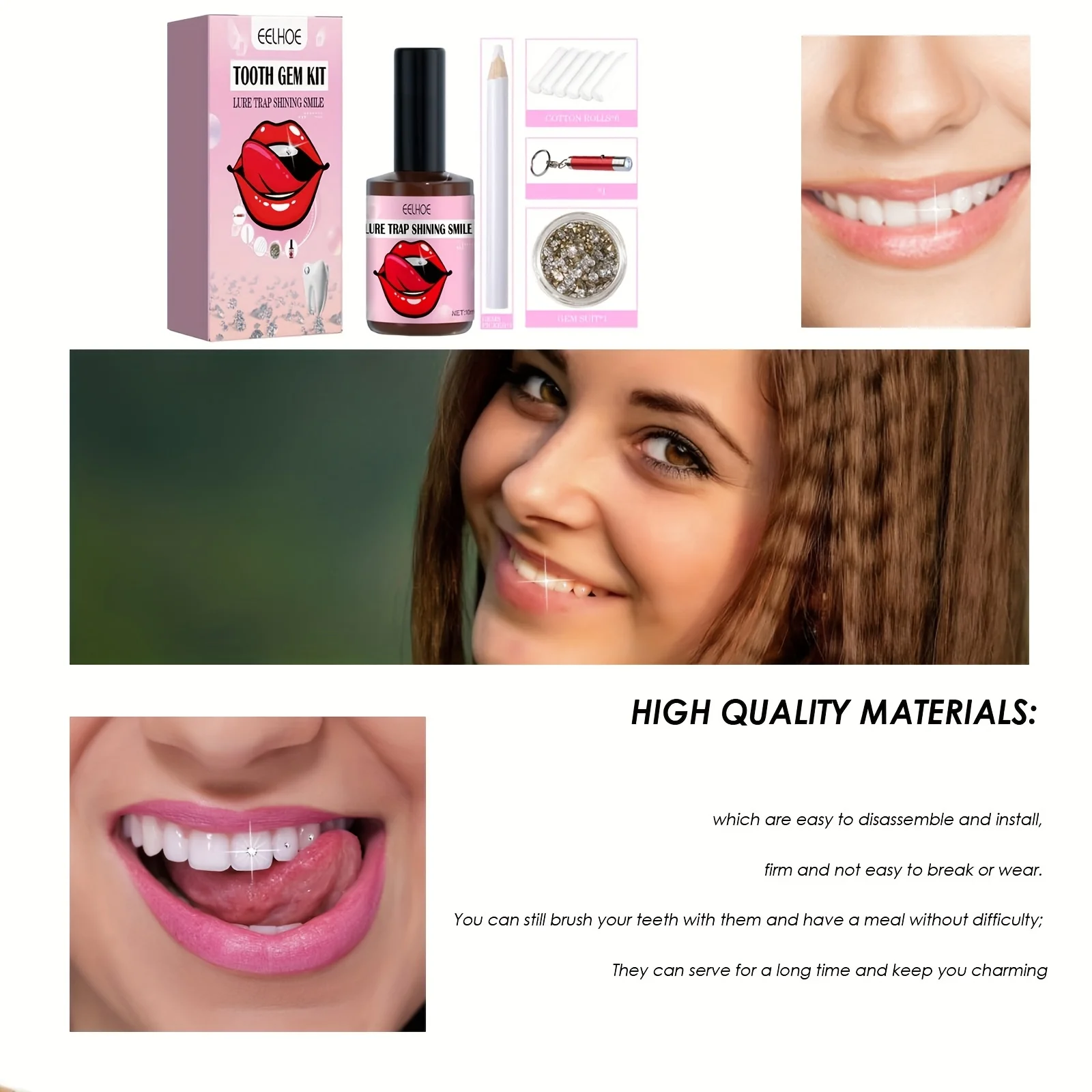 Teeth Gemstone Kit with Swabs, - Tooth Gem Kit ulasan dan harga