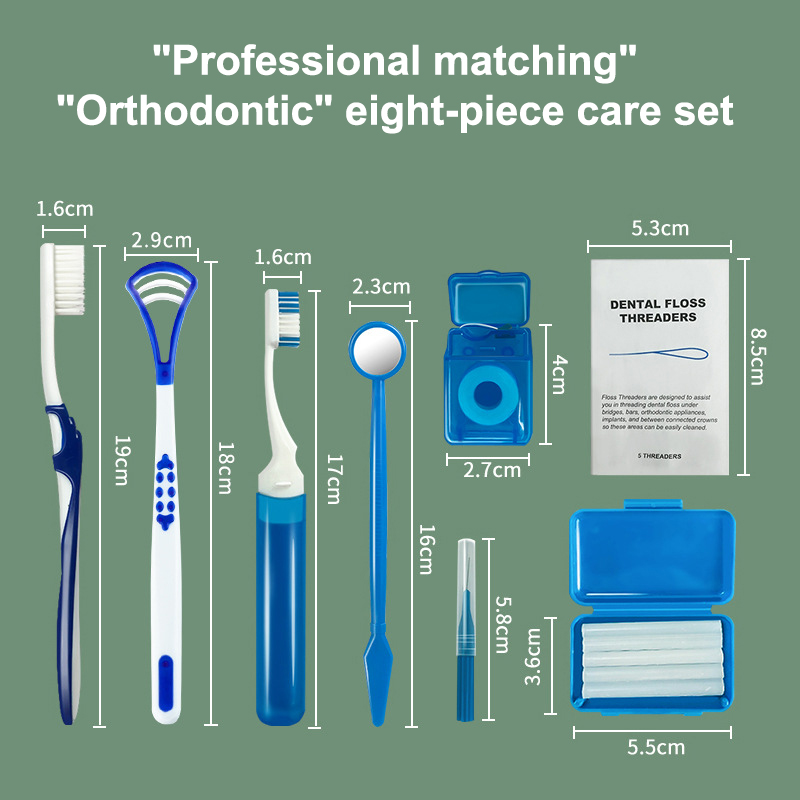 8pcs/set Dental Care Brush Kit - Teeth Whitening Brush ulasan dan harga