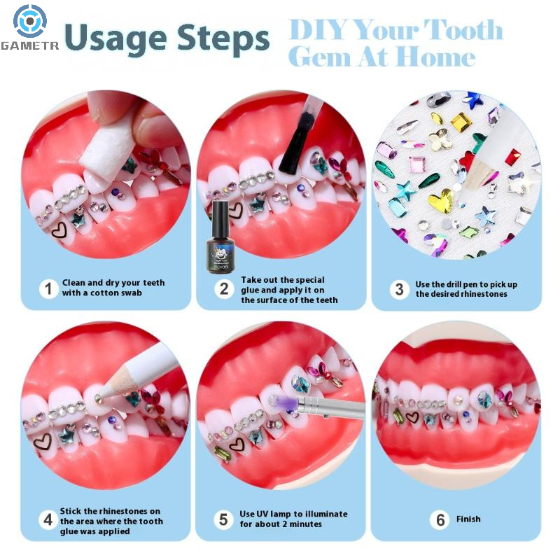1 Set Dental Tooth Gems Crysta - Tooth Gem Kit ulasan dan harga