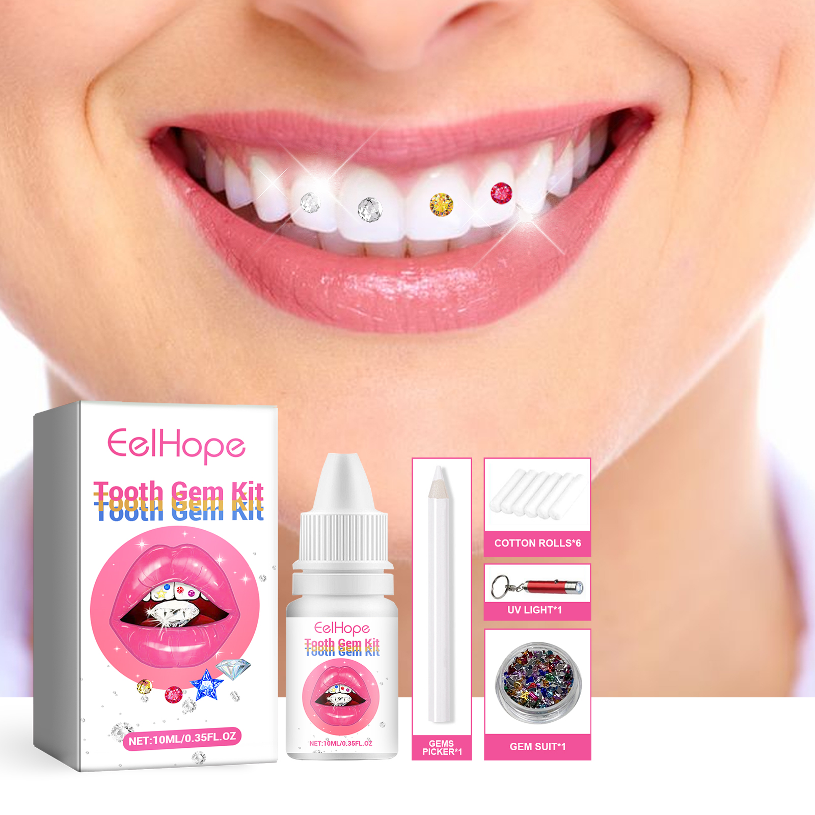 DIY Tooth Gems Kit With Glue A - Tooth Gem Kit ulasan dan harga