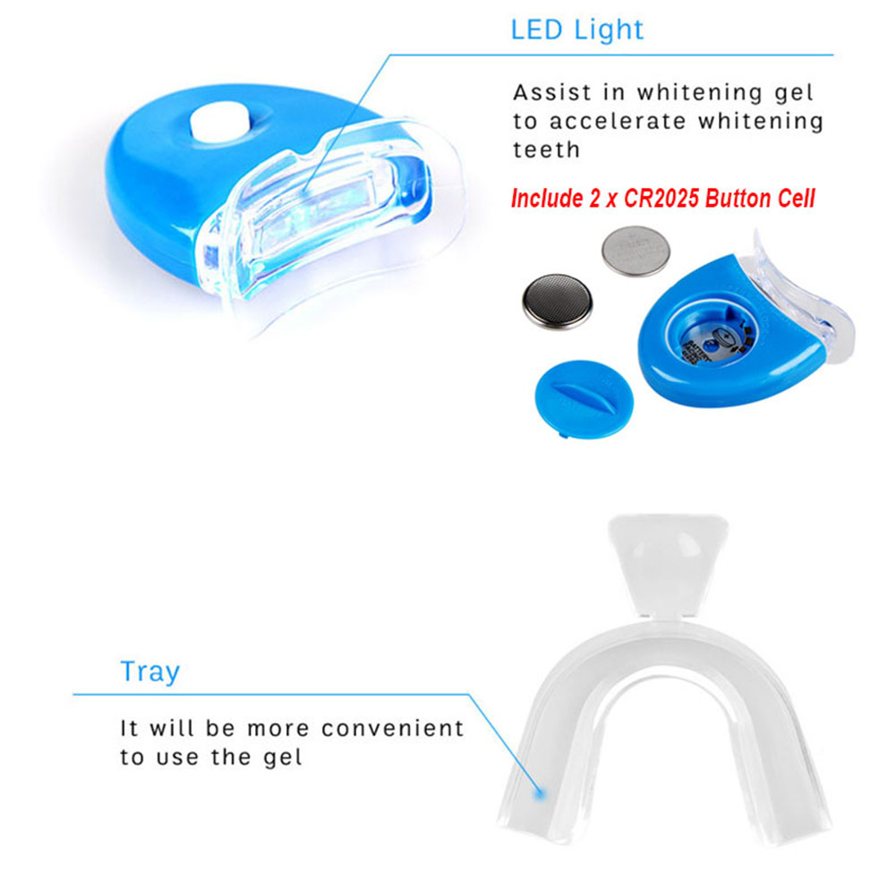 3/6/10 Teeth Whitening Kit Gel - Led Mouth Tray ulasan dan harga